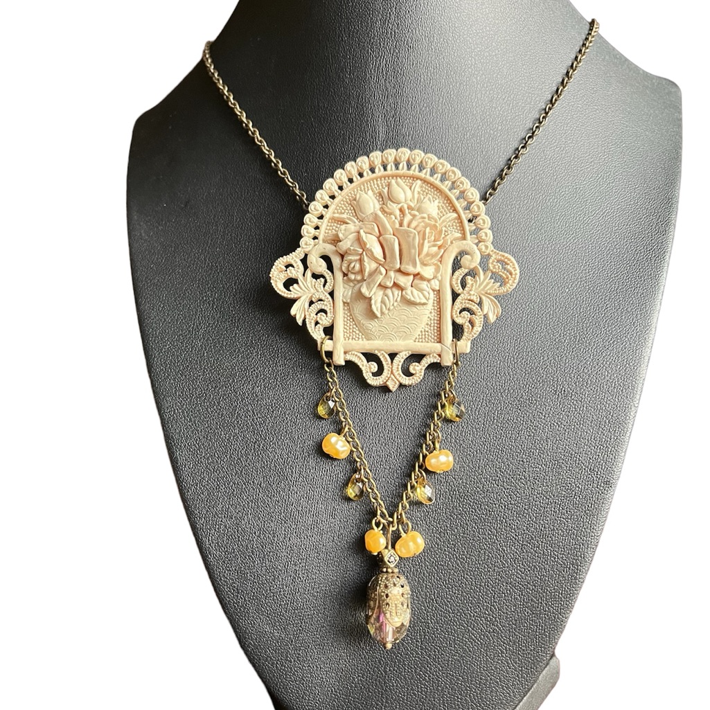 Repurposed Recycled Resin Statement Necklace